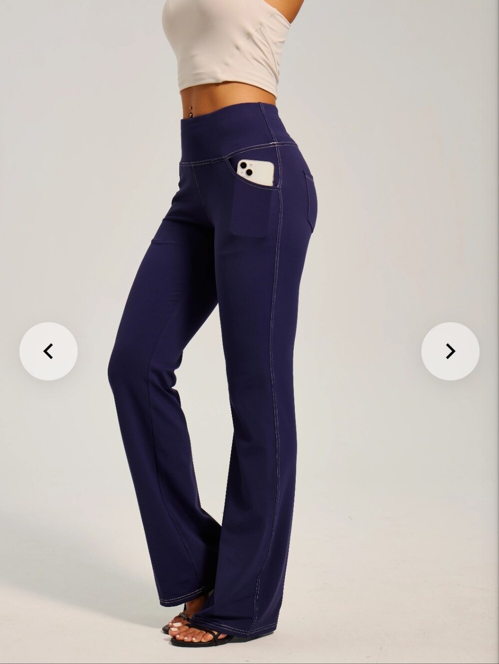IUGA High-Waist Flare Active Pants in BRIGHT Navy SIZE XL